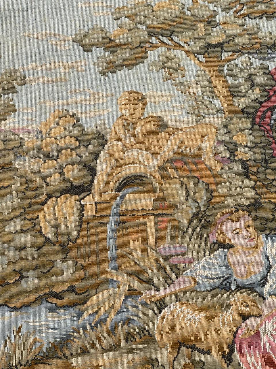 Jolie tapisserie jacquard de style Aubusson vintage en vente 6