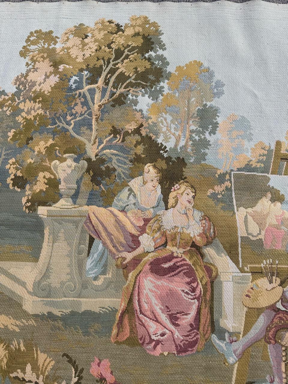 Pretty Vintage Jacquard-Wandteppich im Aubusson-Stil im Angebot 6