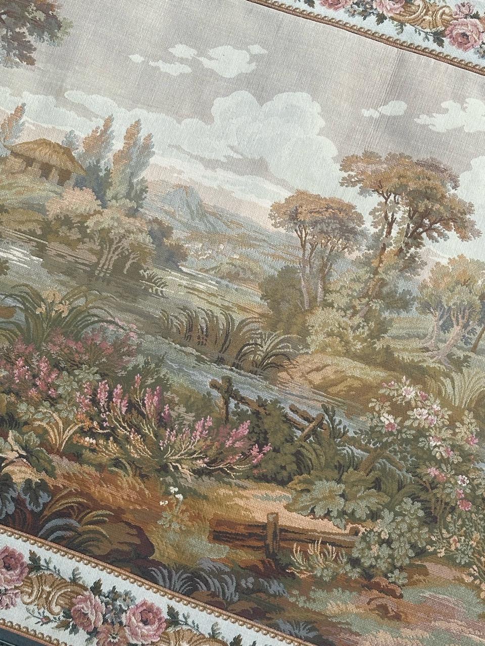 Jolie tapisserie jacquard de style Aubusson vintage en vente 7