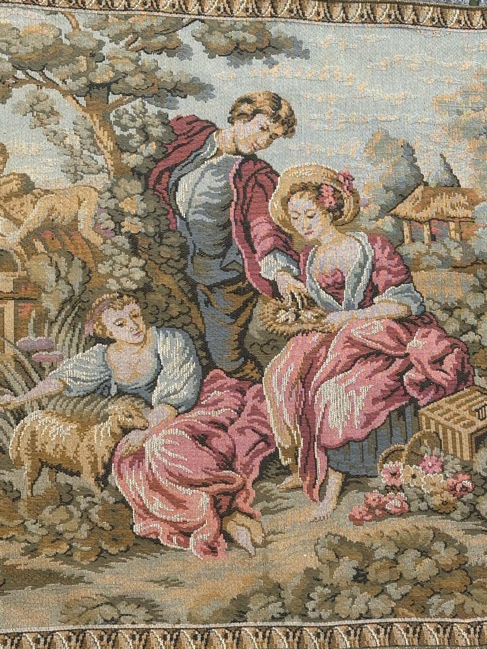Jolie tapisserie jacquard de style Aubusson vintage en vente 7