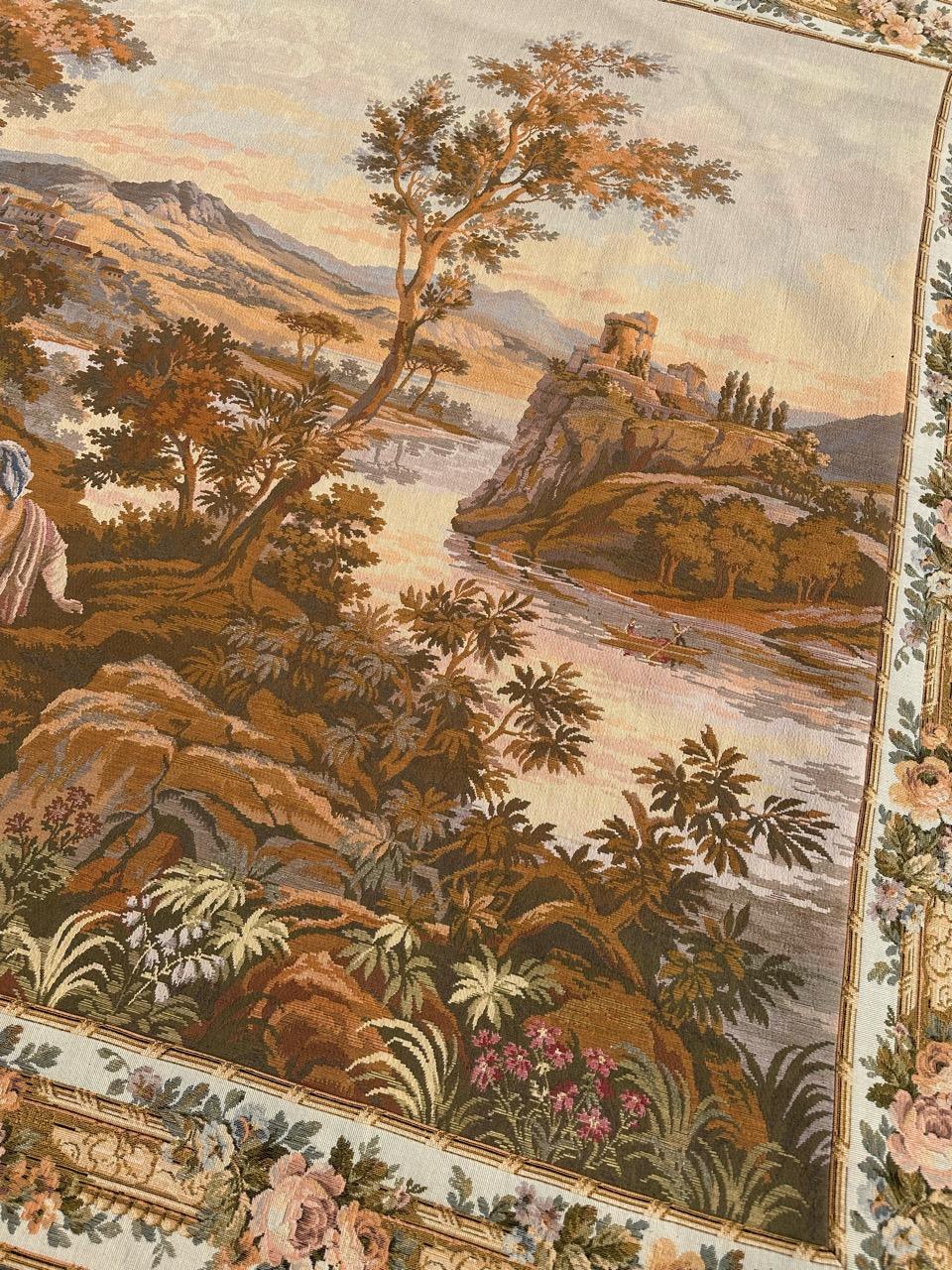 Jolie tapisserie jacquard de style Aubusson vintage en vente 8