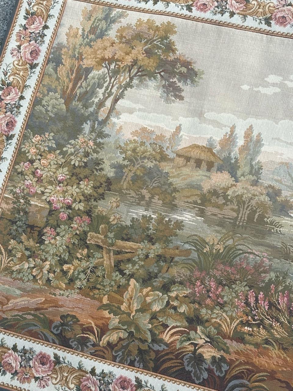 Jolie tapisserie jacquard de style Aubusson vintage en vente 8