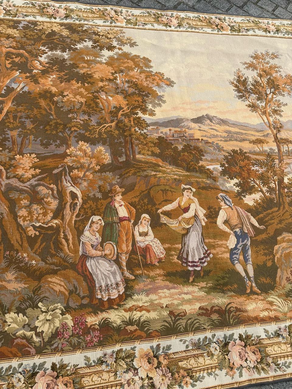 Jolie tapisserie jacquard de style Aubusson vintage en vente 10