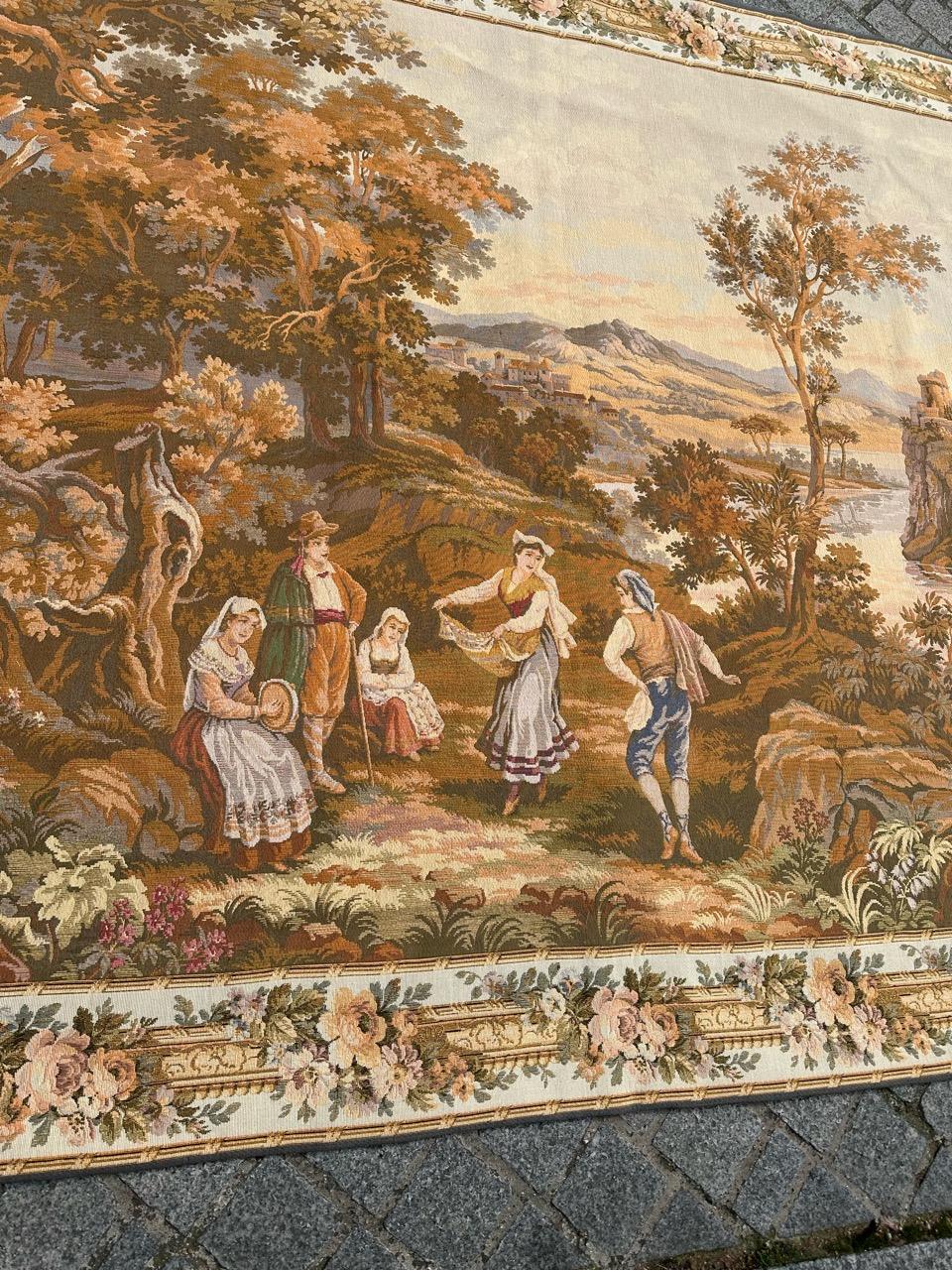 Jolie tapisserie jacquard de style Aubusson vintage en vente 11