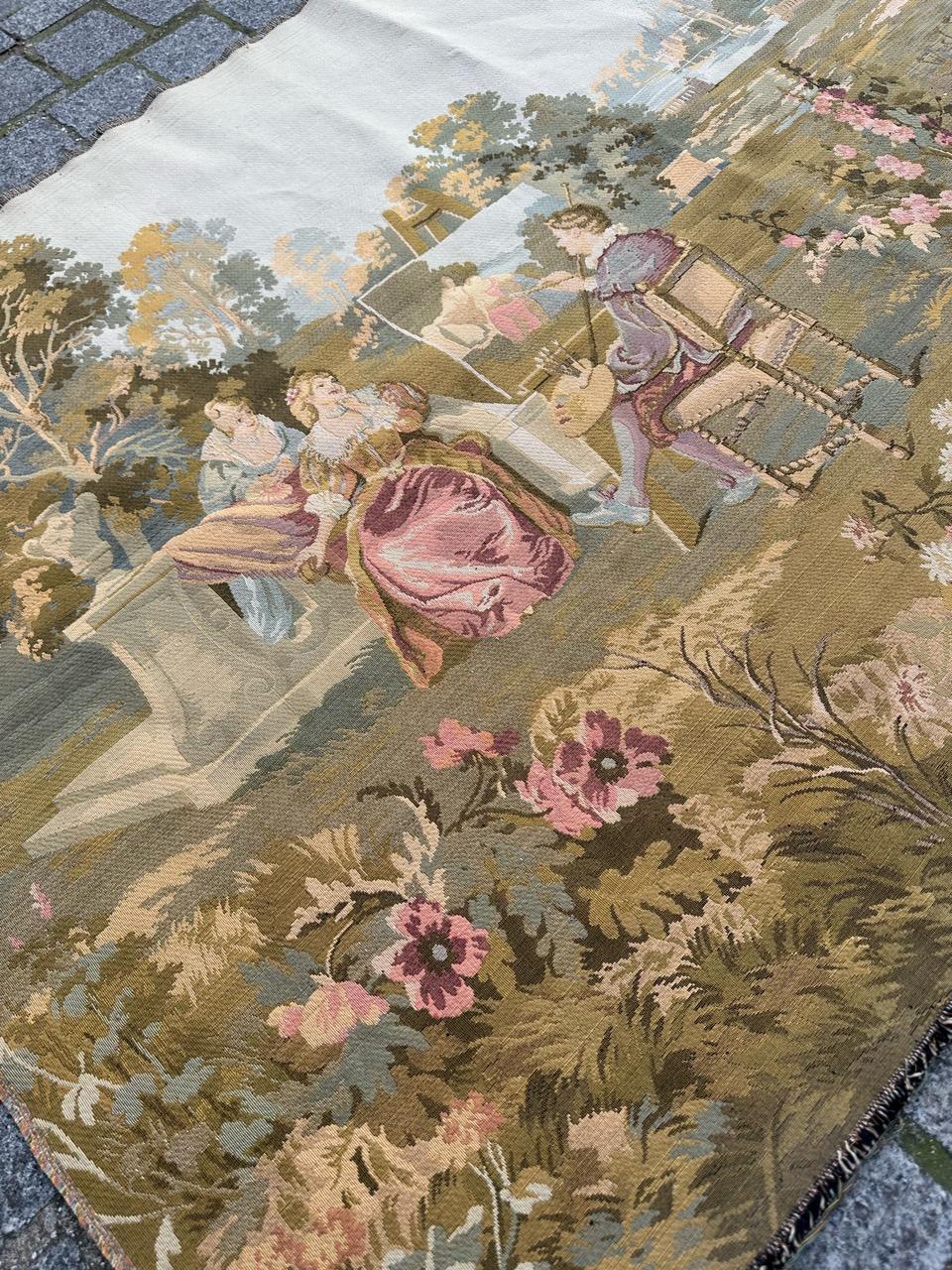Pretty Vintage Jacquard-Wandteppich im Aubusson-Stil im Angebot 11