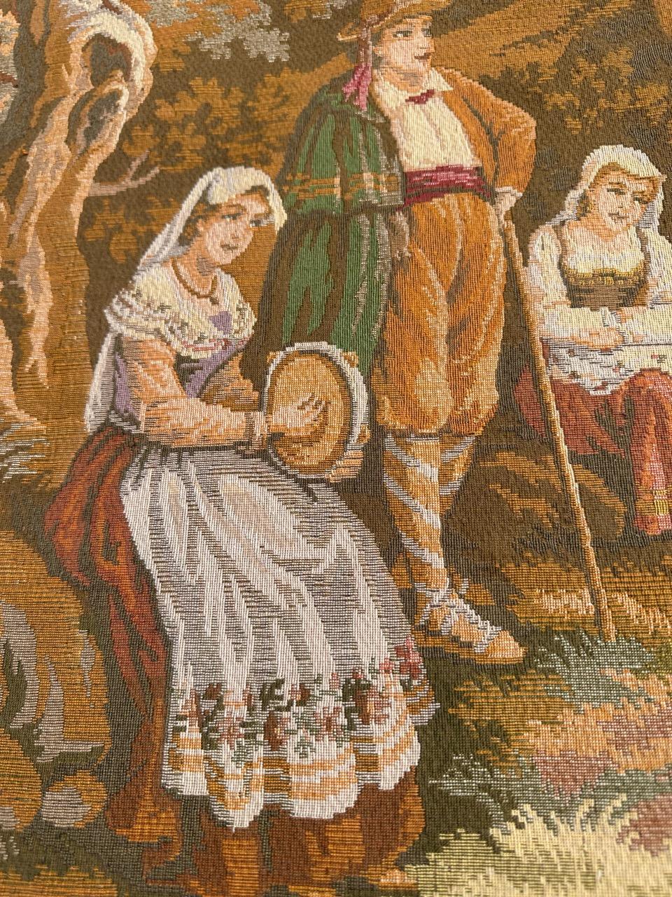 Jolie tapisserie jacquard de style Aubusson vintage en vente 12