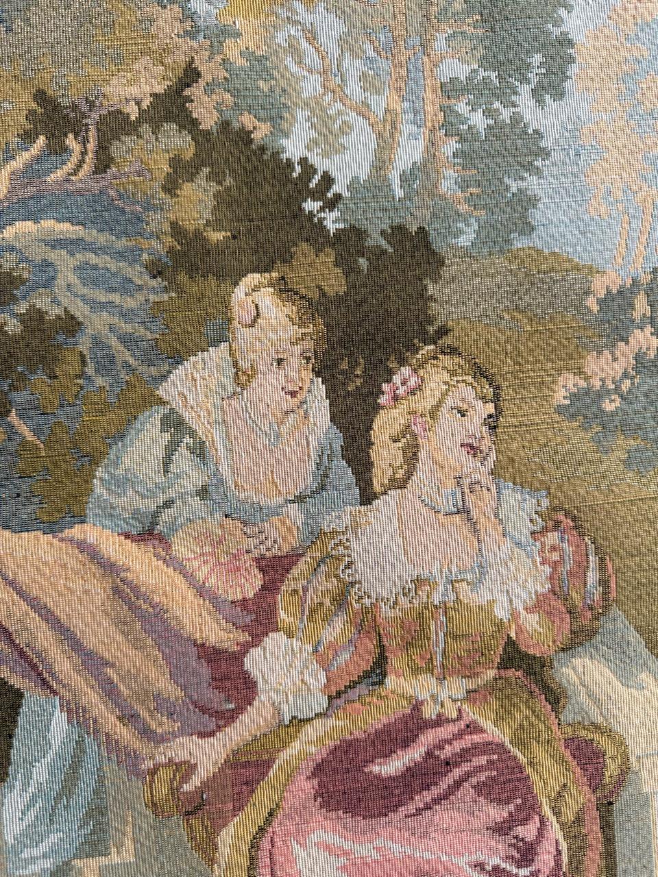 Pretty Vintage Jacquard-Wandteppich im Aubusson-Stil im Angebot 12
