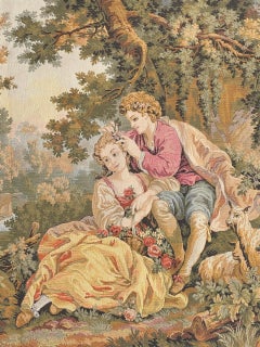 Pretty Vintage Jacquard-Wandteppich im Aubusson-Stil