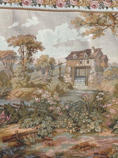 Grazioso arazzo jacquard stile Aubusson d'epoca