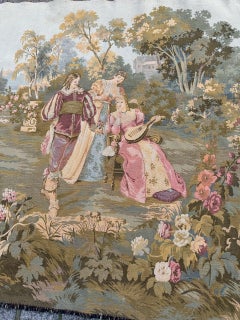 Pretty Vintage Aubusson Style Jacquard Tapestry