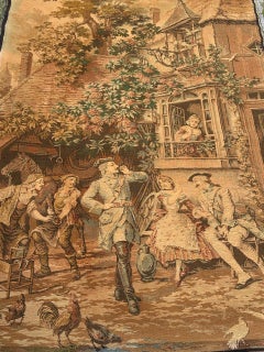 Pretty Vintage Aubusson Style Jacquard Tapestry