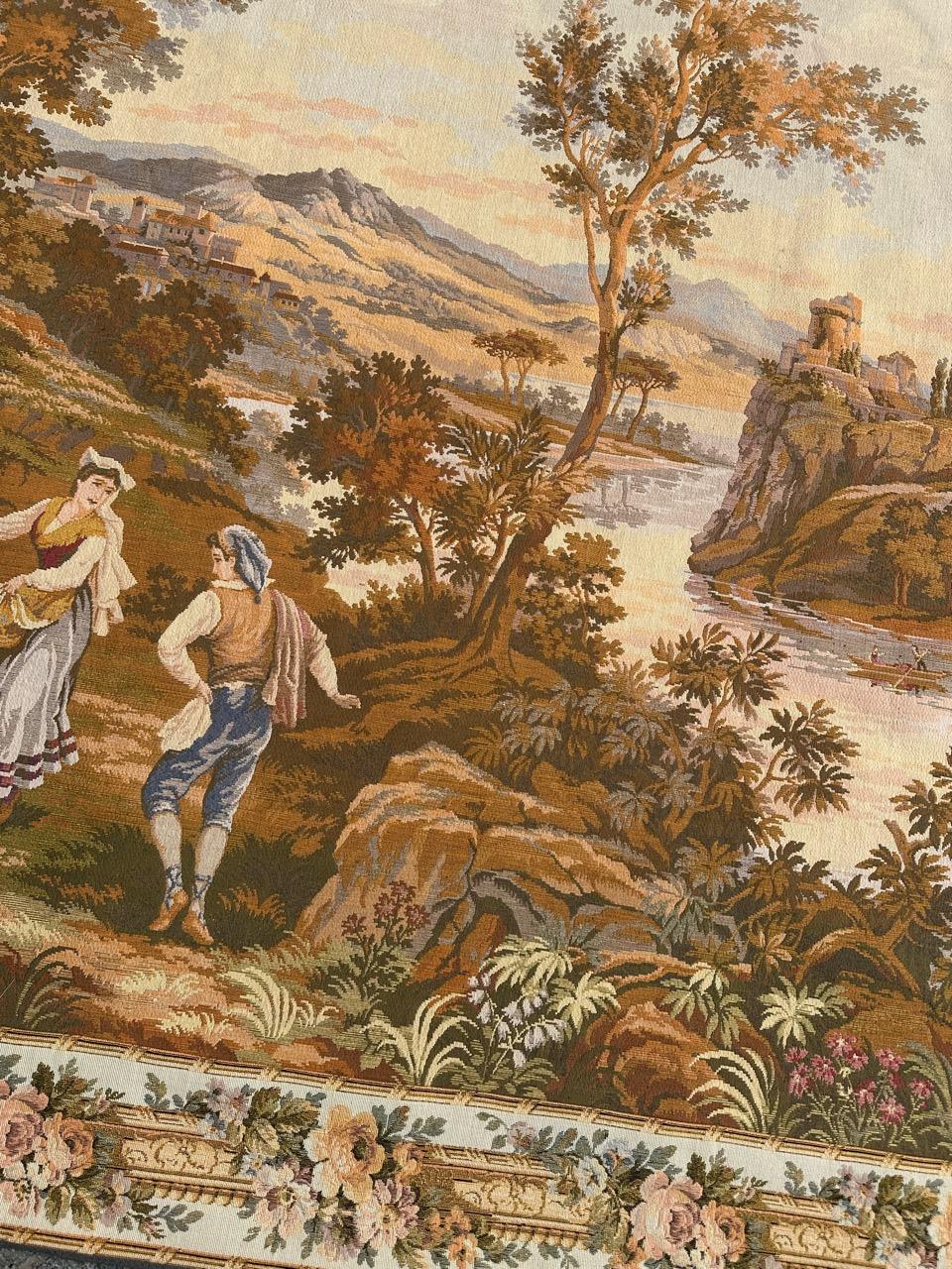 Français Jolie tapisserie jacquard de style Aubusson vintage en vente