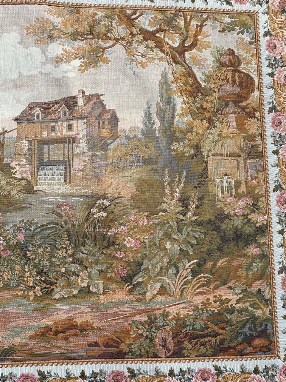 Français Jolie tapisserie jacquard de style Aubusson vintage en vente