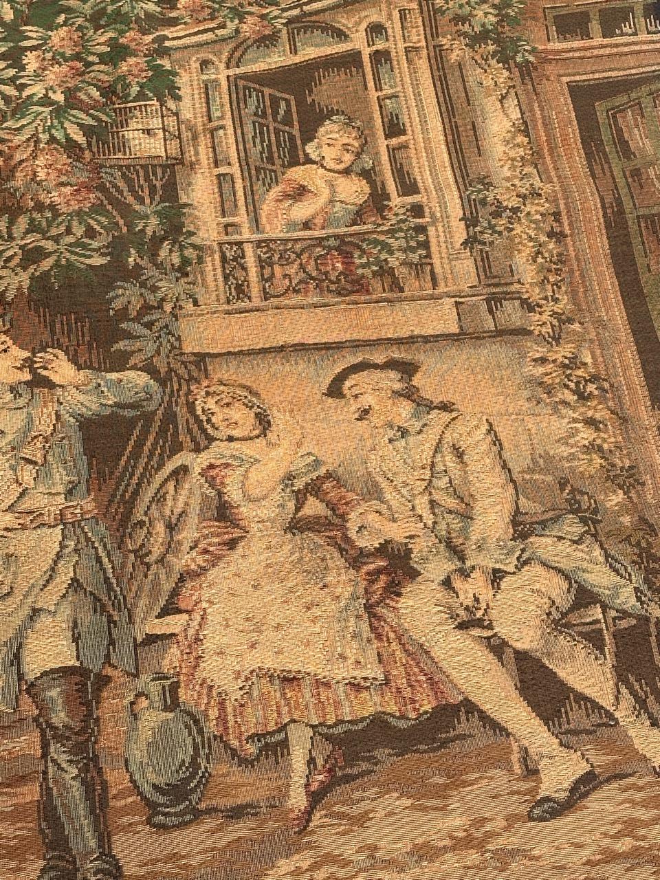 Pretty Vintage Jacquard-Wandteppich im Aubusson-Stil (Maschinell gefertigt) im Angebot