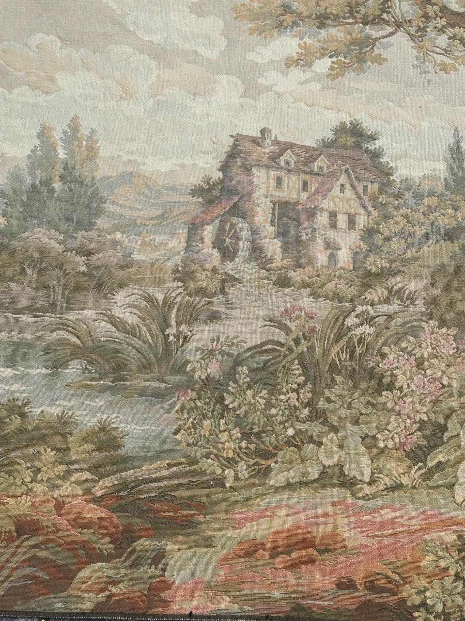 Jolie tapisserie jacquard de style Aubusson vintage Bon état - En vente à Saint Ouen, FR