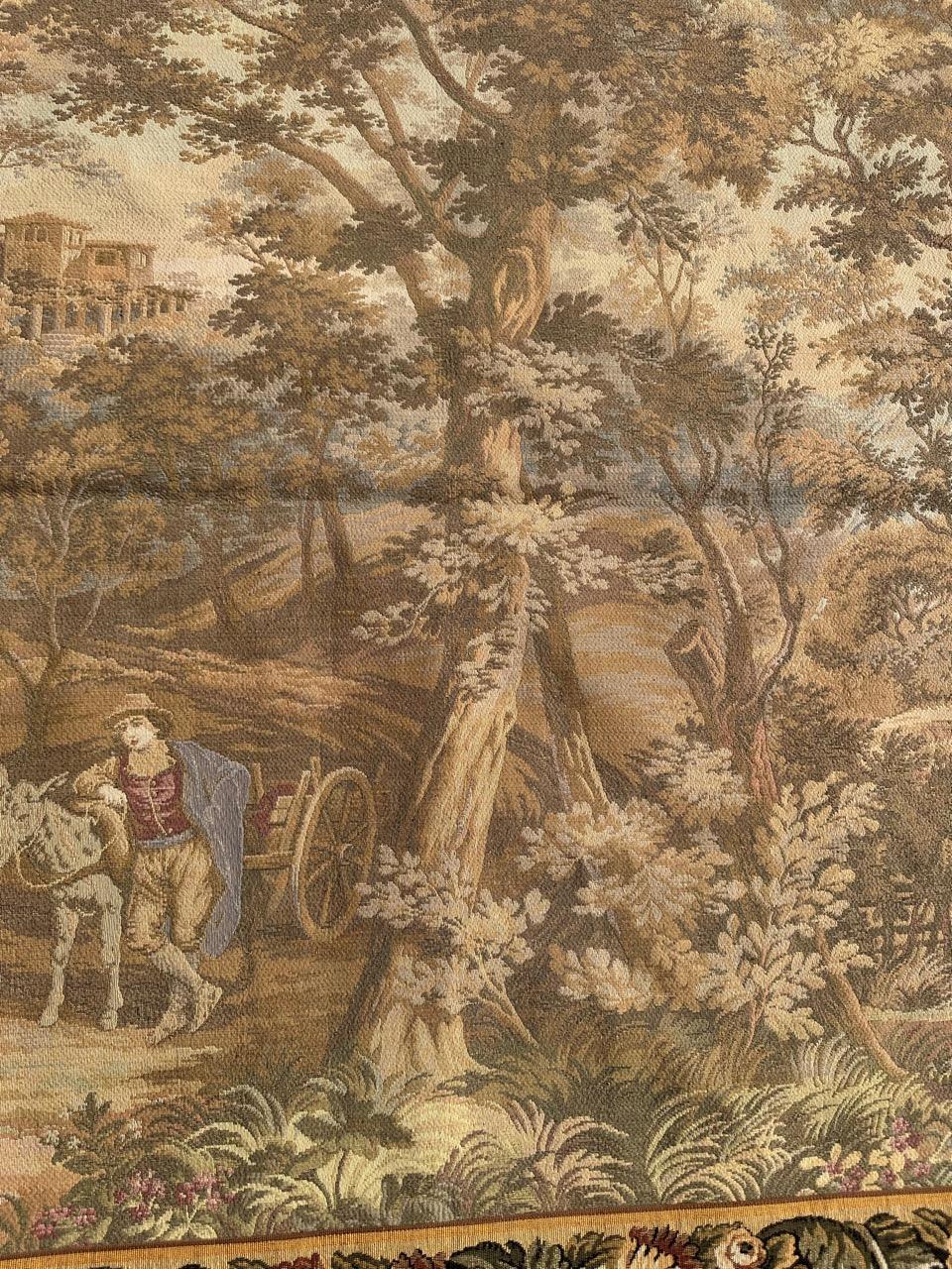 Bonito Tapiz Jacquard Vintage Estilo Aubusson en Bueno estado para la venta en Saint Ouen, FR