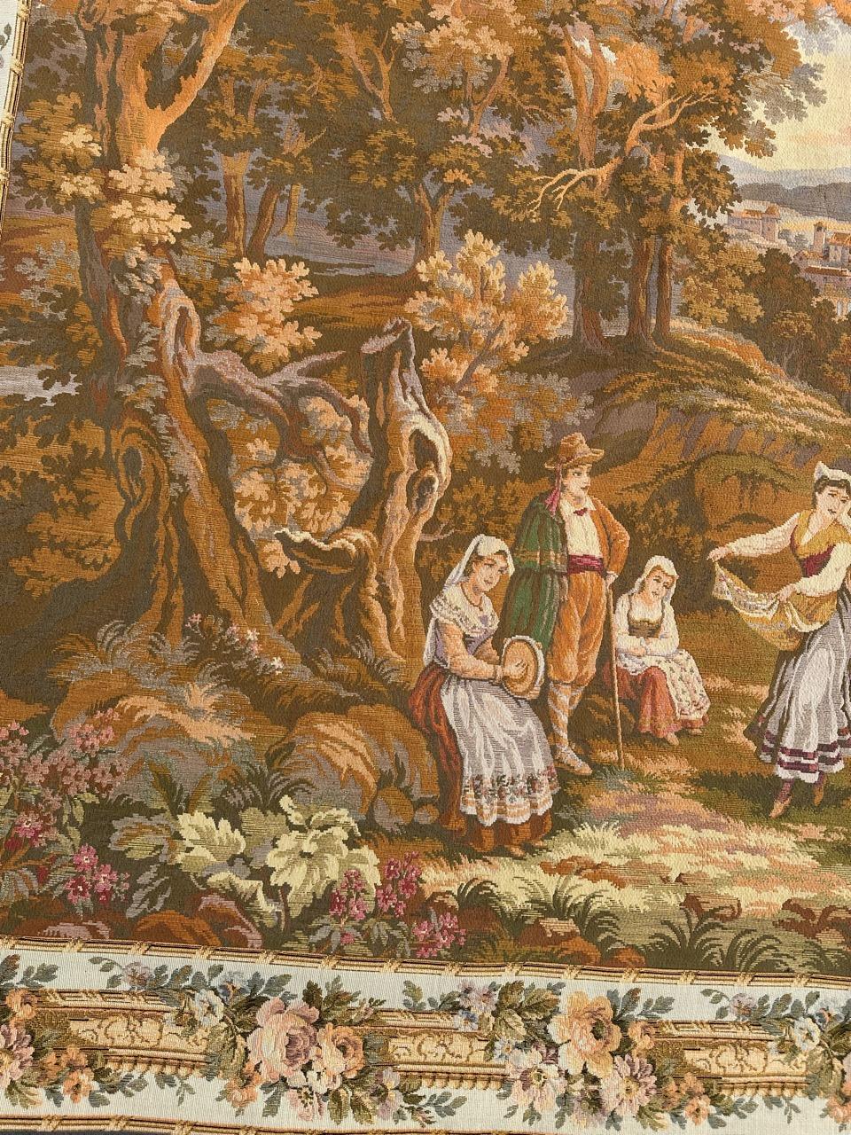 Jolie tapisserie jacquard de style Aubusson vintage Bon état - En vente à Saint Ouen, FR