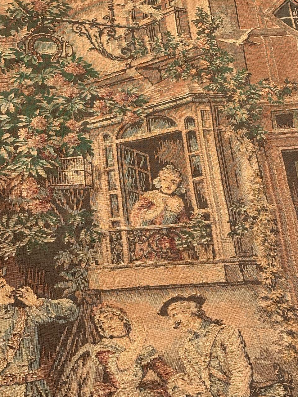 Pretty Vintage Jacquard-Wandteppich im Aubusson-Stil im Zustand „Gut“ im Angebot in Saint Ouen, FR
