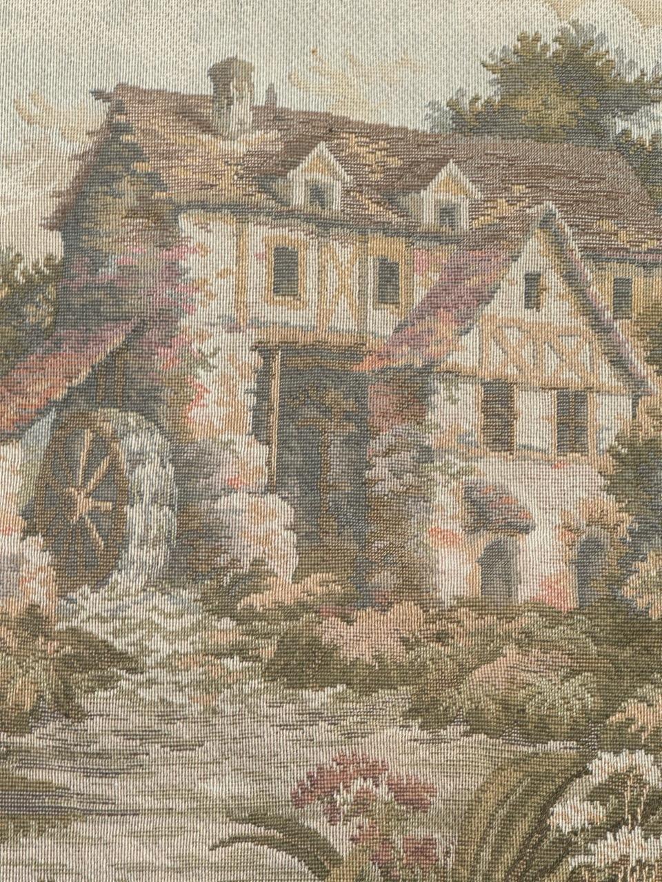 20ième siècle Jolie tapisserie jacquard de style Aubusson vintage en vente