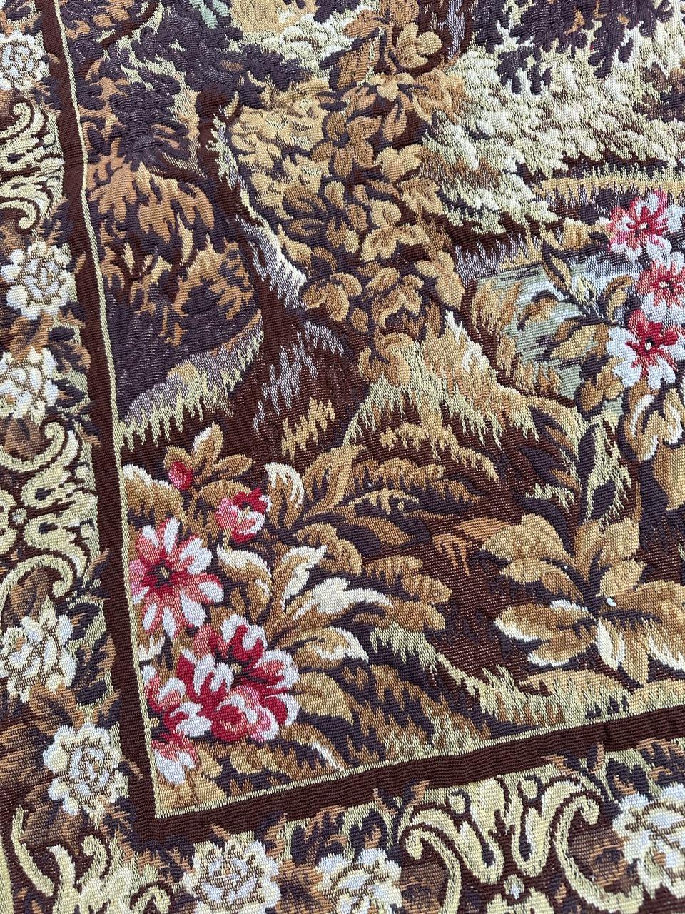 Pretty Vintage Jacquard-Wandteppich im Aubusson-Stil (20. Jahrhundert) im Angebot