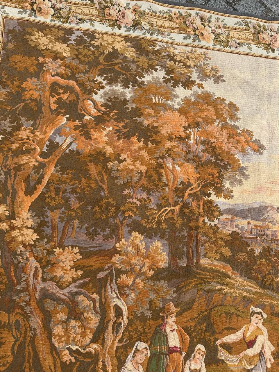 20ième siècle Jolie tapisserie jacquard de style Aubusson vintage en vente