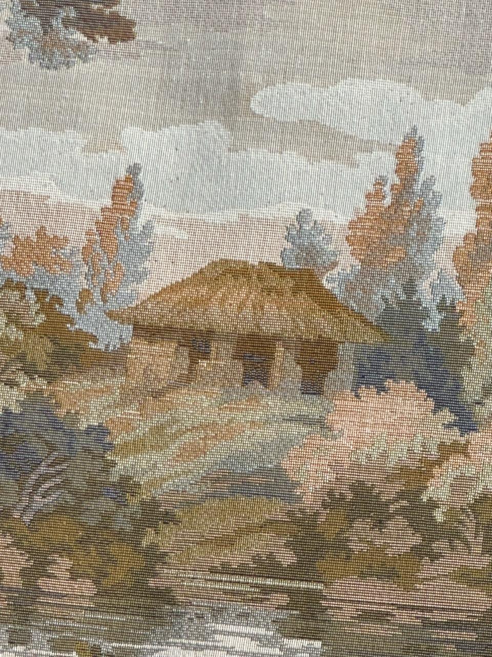 20ième siècle Jolie tapisserie jacquard de style Aubusson vintage en vente