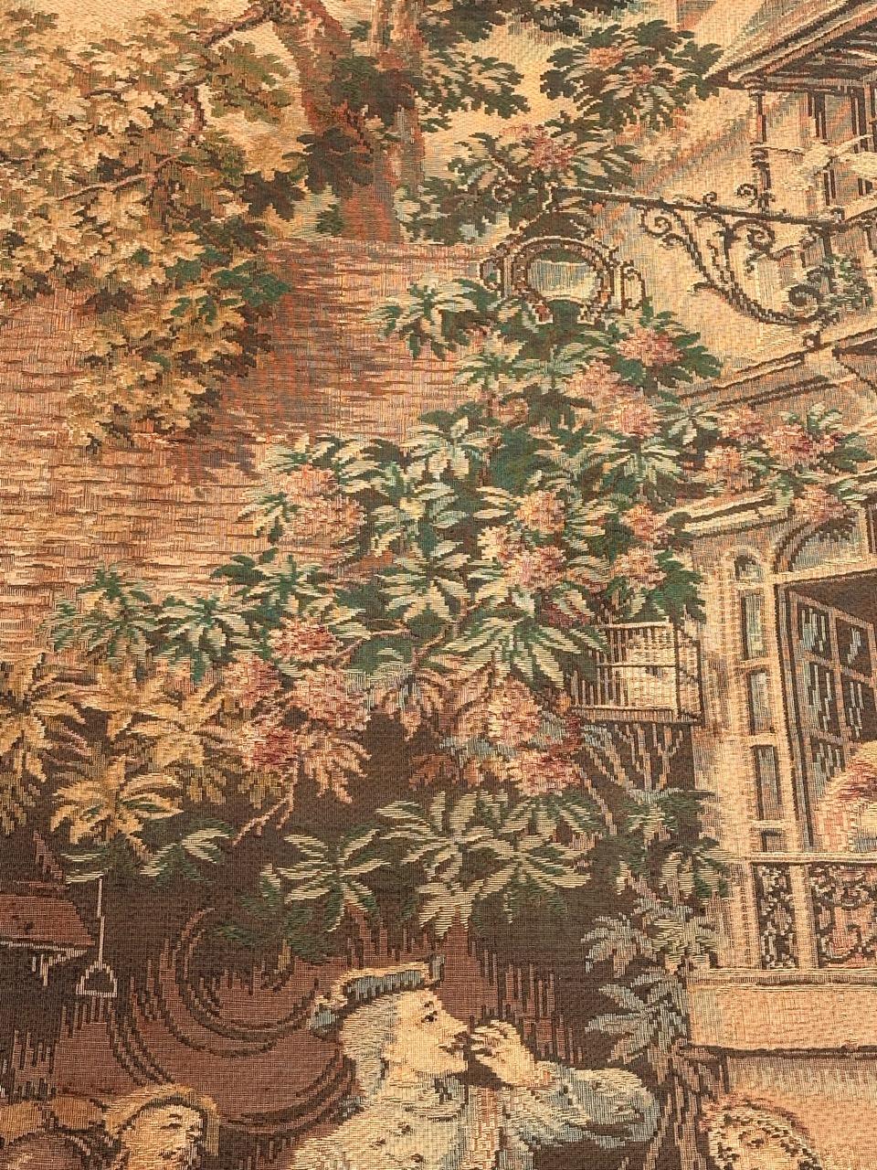 Pretty Vintage Jacquard-Wandteppich im Aubusson-Stil (20. Jahrhundert) im Angebot