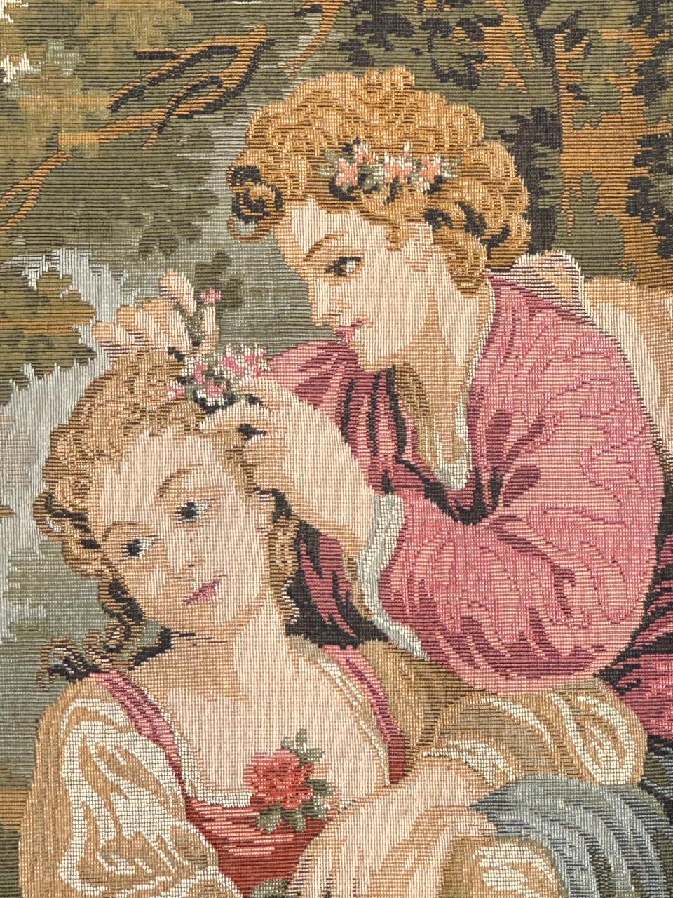 Lana Grazioso arazzo jacquard stile Aubusson d'epoca in vendita