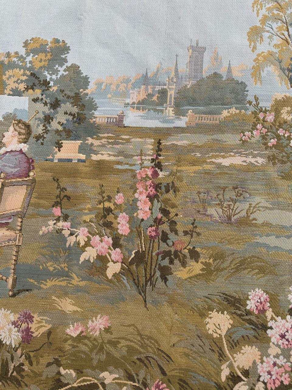 Pretty Vintage Jacquard-Wandteppich im Aubusson-Stil (Wolle) im Angebot