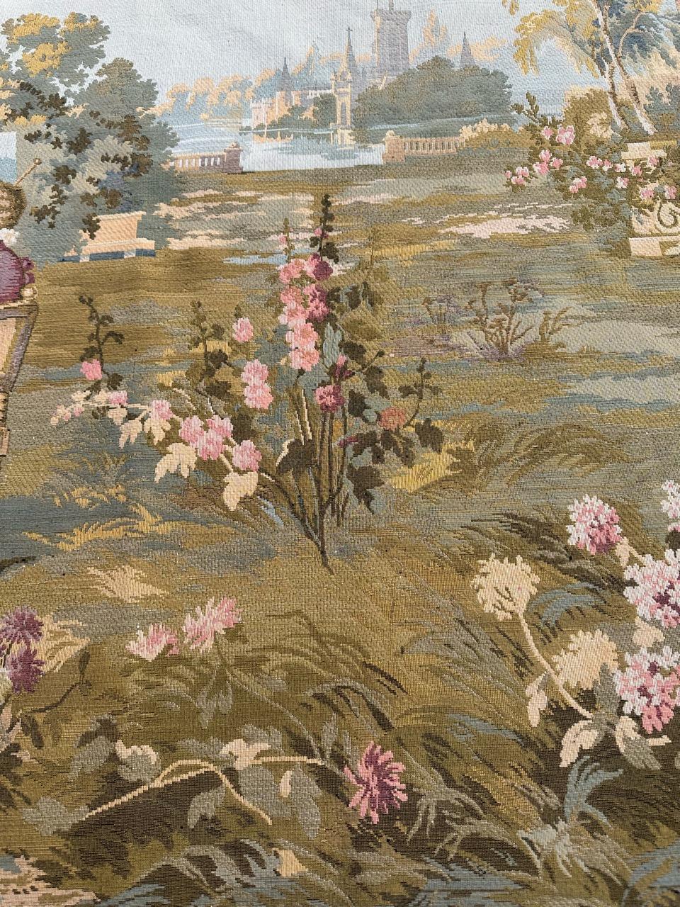 Pretty Vintage Jacquard-Wandteppich im Aubusson-Stil im Angebot 1