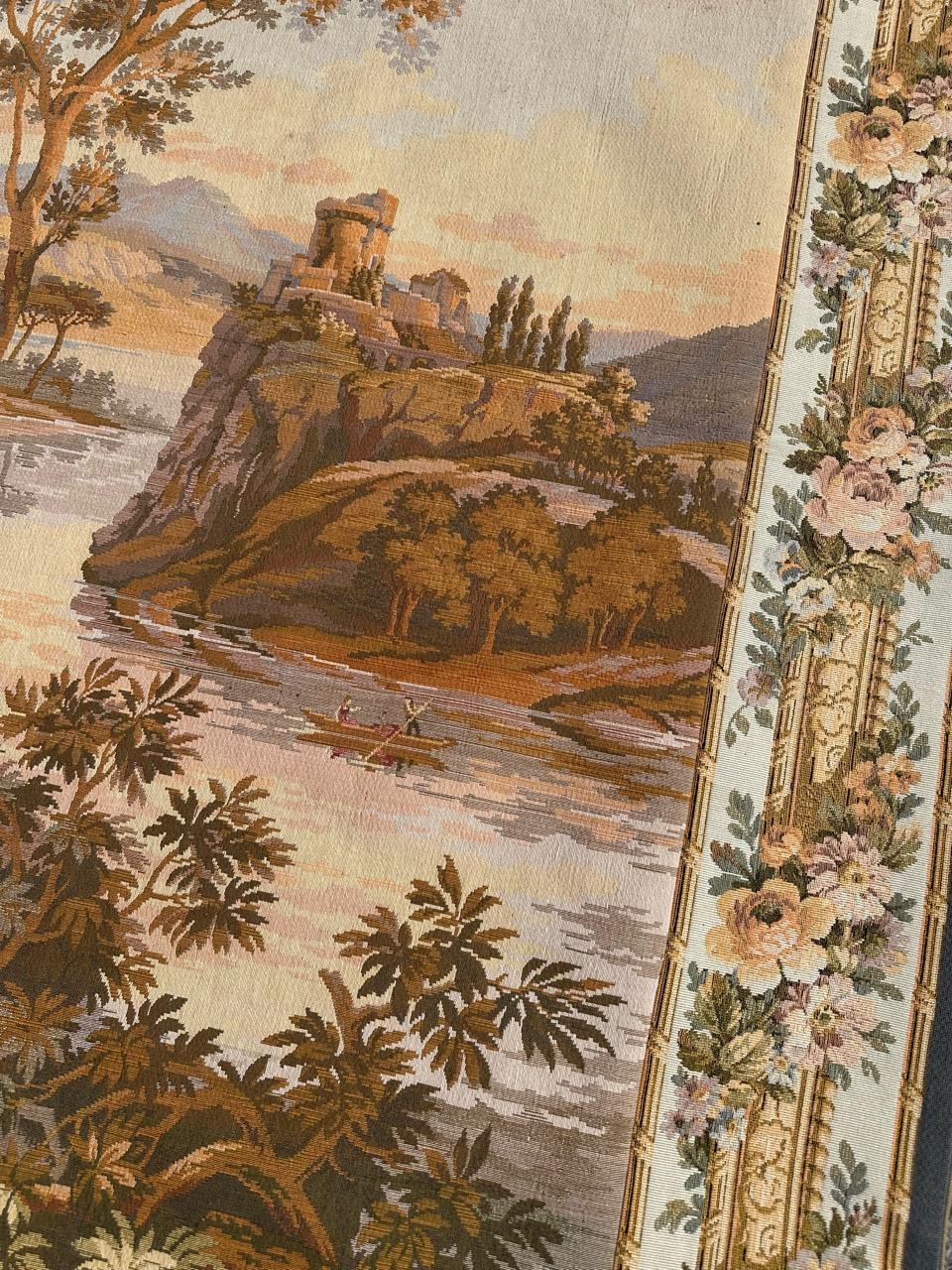 Jolie tapisserie jacquard de style Aubusson vintage en vente 2