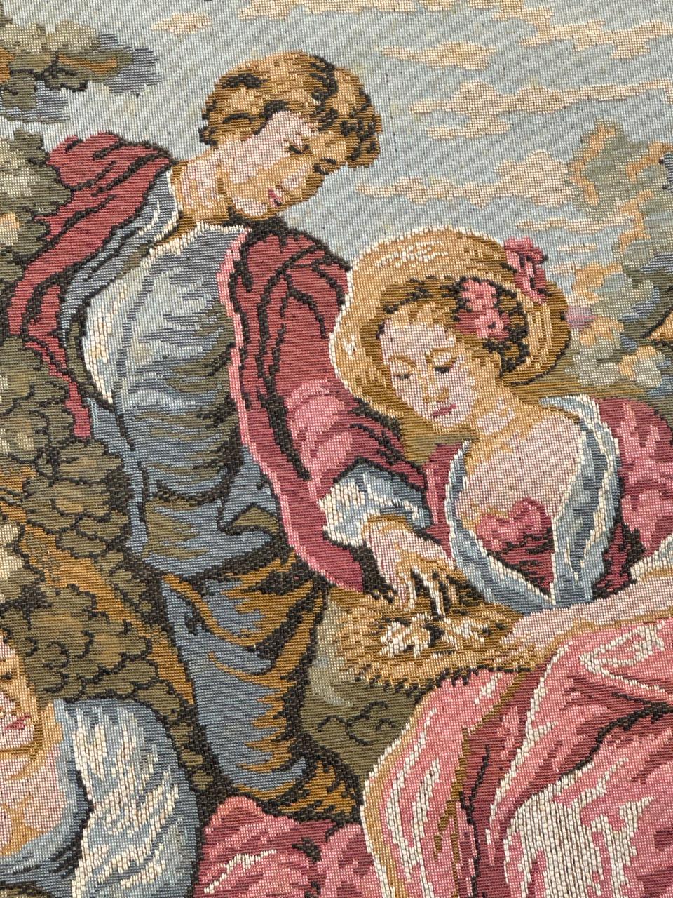 Jolie tapisserie jacquard de style Aubusson vintage en vente 2
