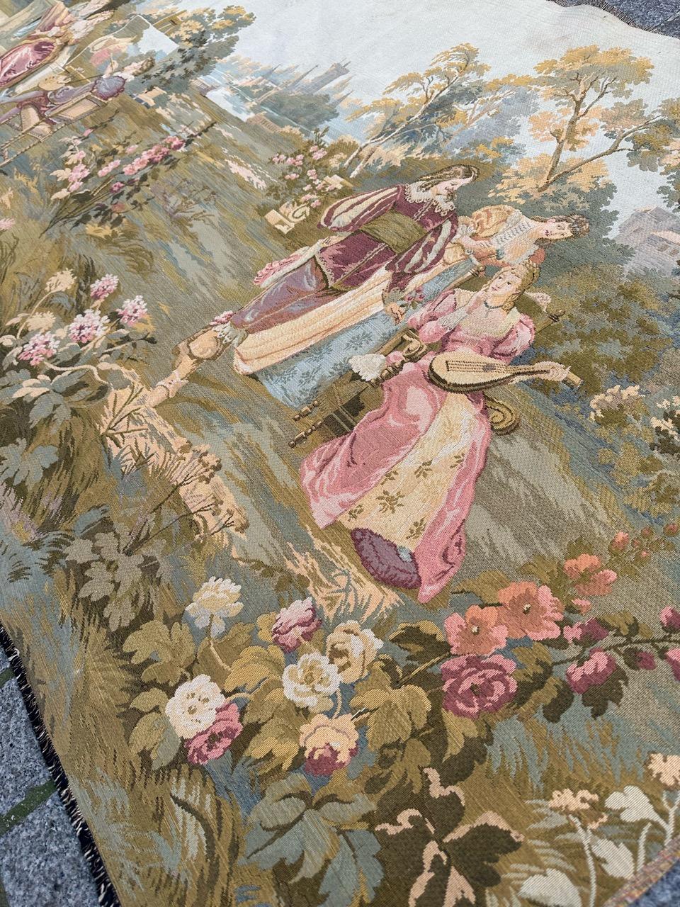 Pretty Vintage Jacquard-Wandteppich im Aubusson-Stil im Angebot 2