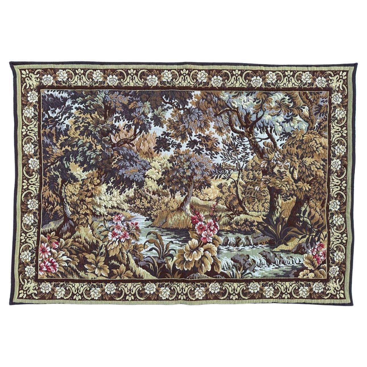Pretty Vintage Aubusson Style Jacquard Tapestry