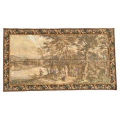Grazioso arazzo jacquard stile Aubusson d'epoca