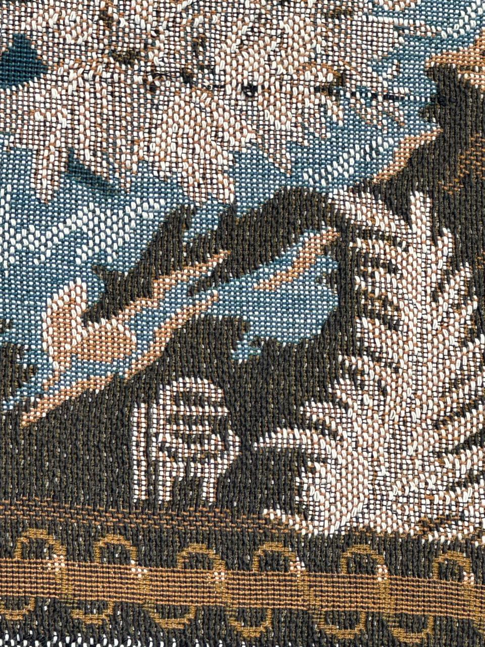 Pretty Vintage-Jacquard-Wandteppich im Aubusson-Stil, Jagd mit Hund im Angebot 6