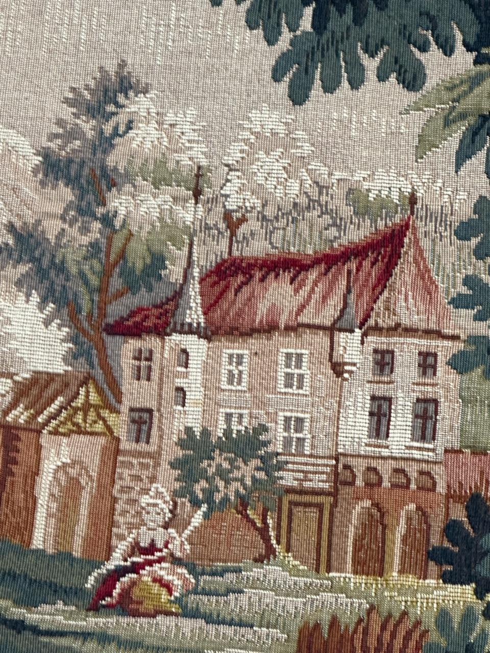 Jolie tapisserie jacquard de style Aubusson, paysage Lauragais Bon état - En vente à Saint Ouen, FR