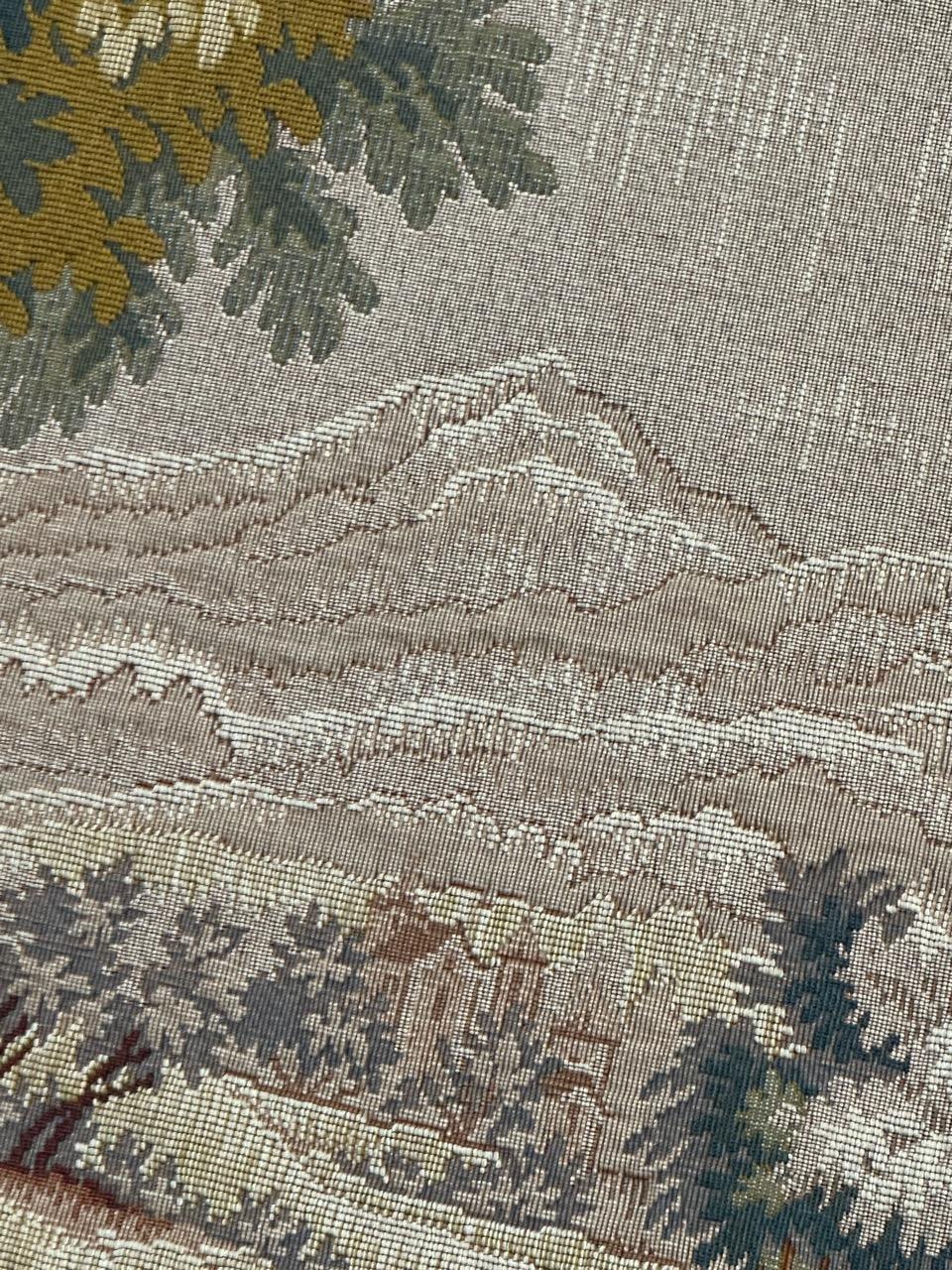 20ième siècle Jolie tapisserie jacquard de style Aubusson, paysage Lauragais en vente