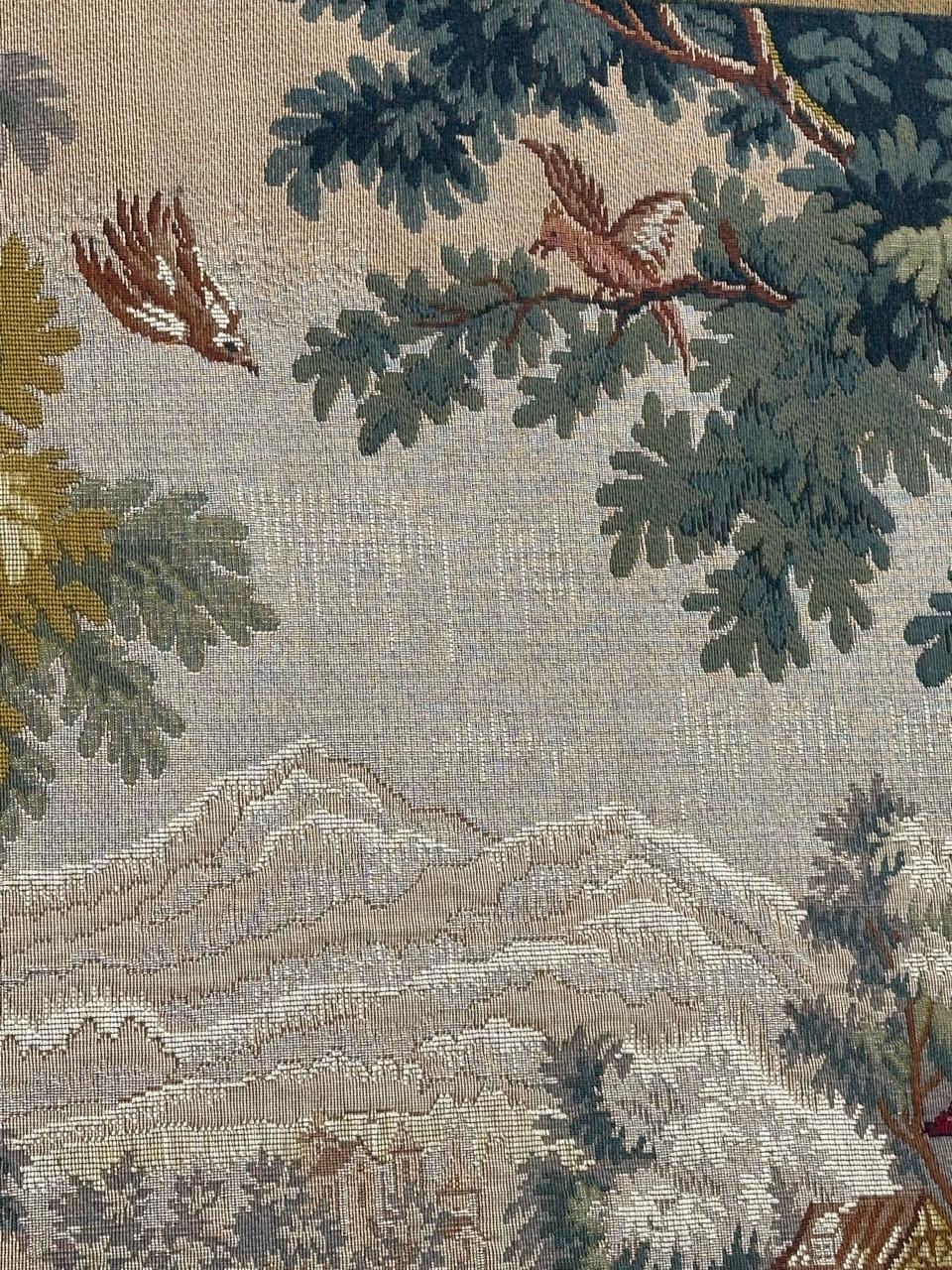 Jolie tapisserie jacquard de style Aubusson, paysage Lauragais en vente 1