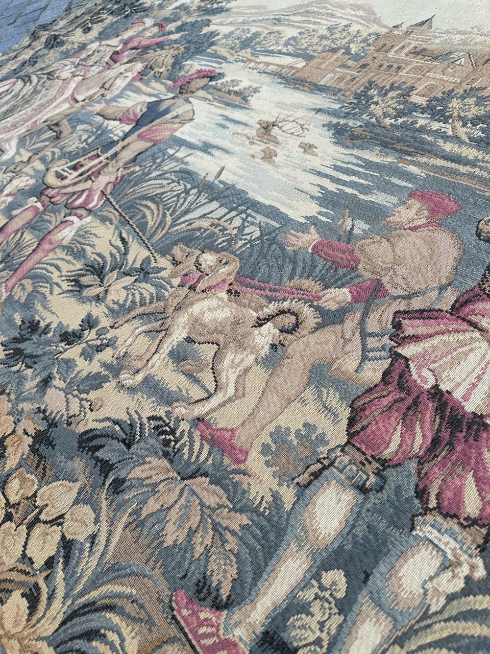 Pretty Vintage Jacquard-Wandteppich im Aubusson-Stil, mittelalterliches Design im Angebot 9