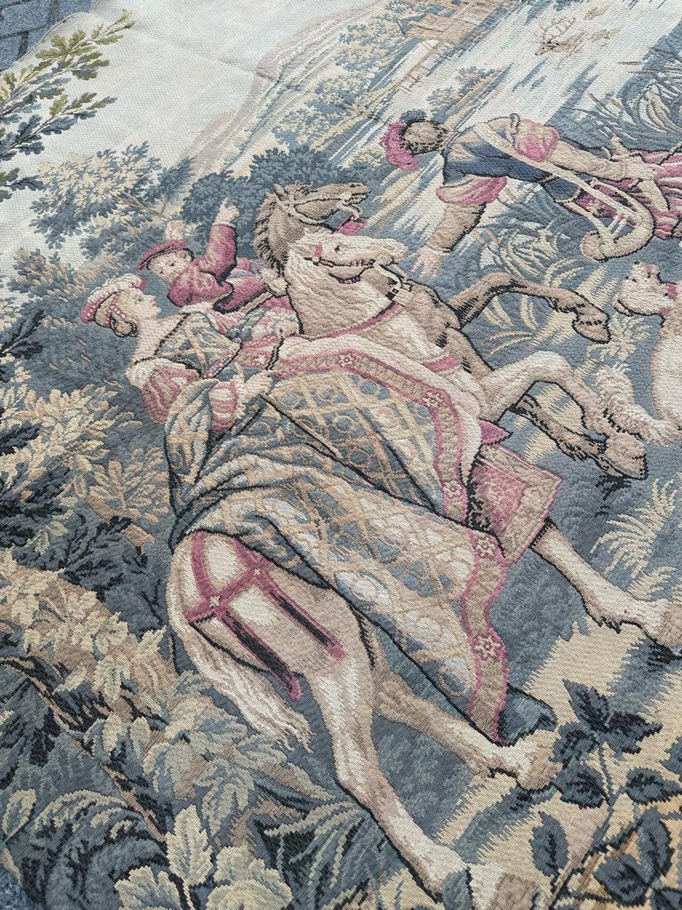 Pretty Vintage Jacquard-Wandteppich im Aubusson-Stil, mittelalterliches Design im Angebot 11