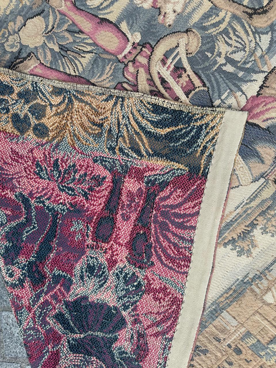 Pretty Vintage Jacquard-Wandteppich im Aubusson-Stil, mittelalterliches Design im Angebot 13