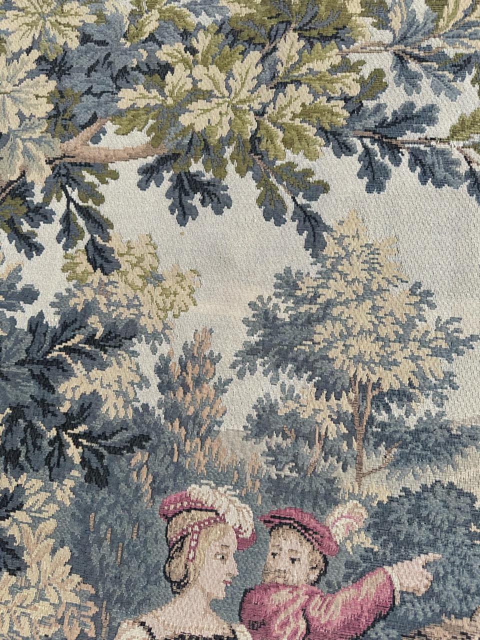 Pretty Vintage Jacquard-Wandteppich im Aubusson-Stil, mittelalterliches Design im Angebot 1