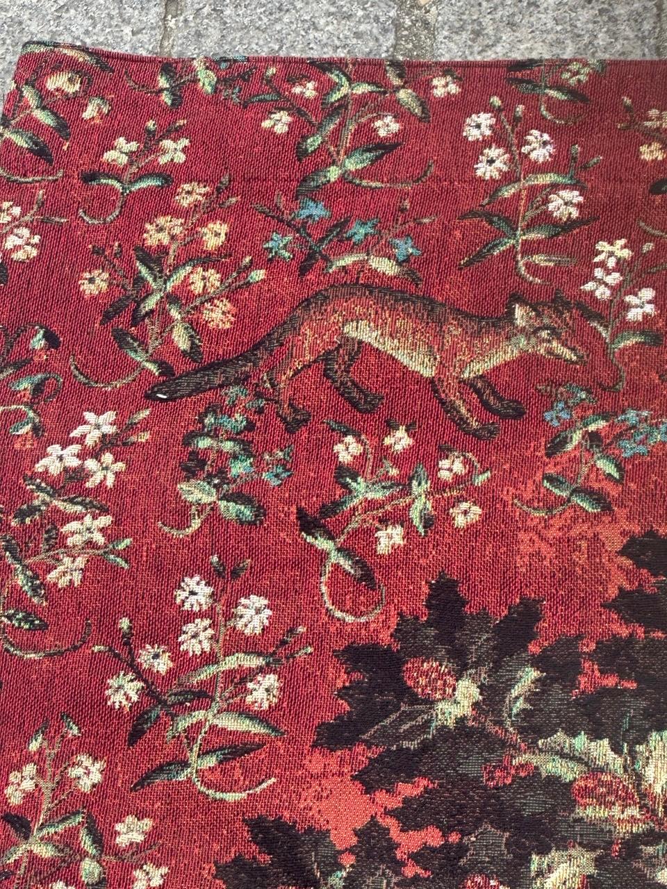 Pretty vintage Aubusson style Jacquard tapestry medieval design “the view” For Sale 2