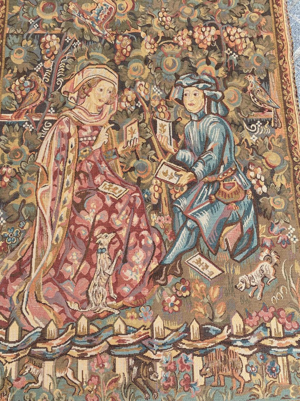 Bobyrug’s Pretty Vintage Aubusson Style Jaquar Tapestry For Sale 3