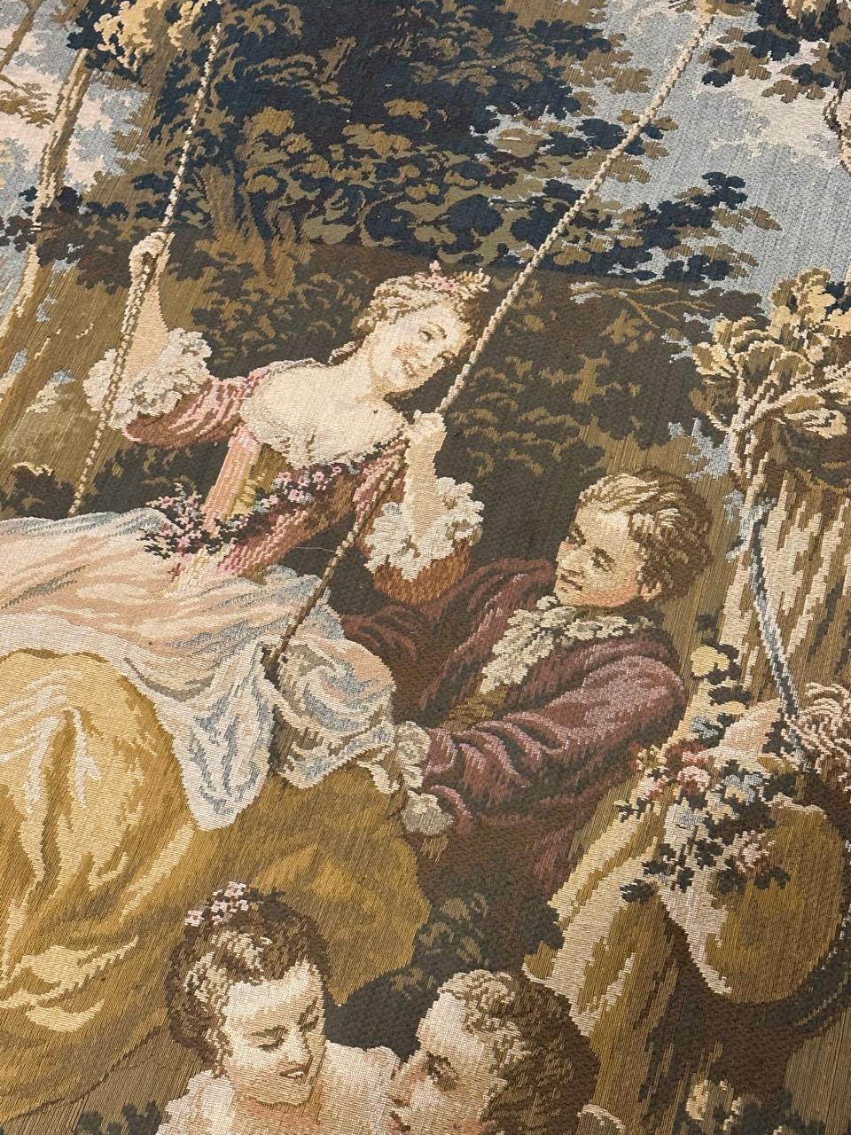 Bobyrug’s Pretty vintage Aubusson style Jaquar tapestry  For Sale 3