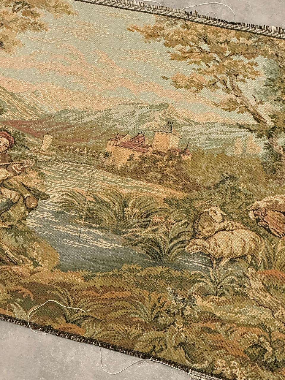 Bobyrug’s Pretty Vintage Aubusson Style Jaquar Tapestry For Sale 3