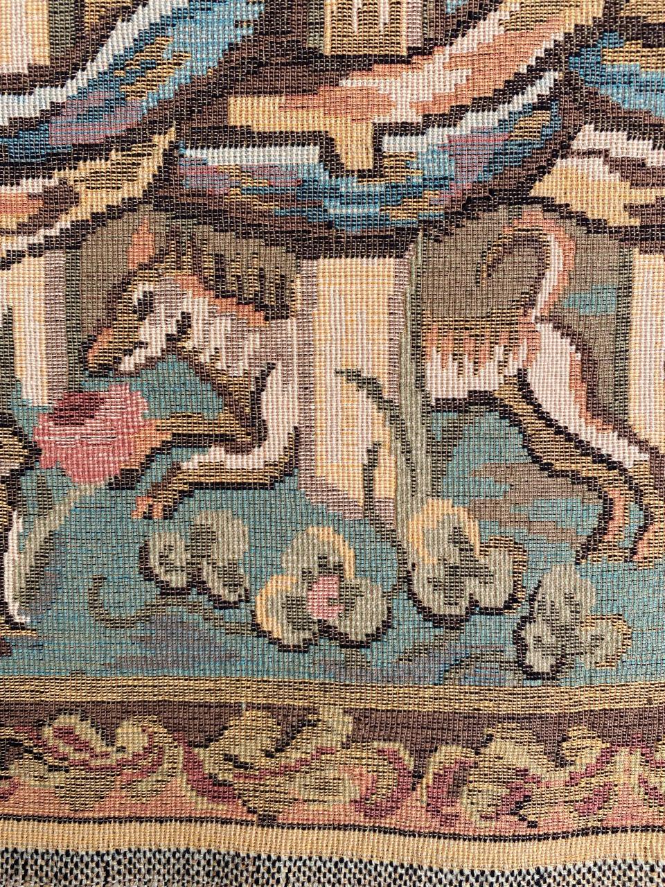 Bobyrug’s Pretty Vintage Aubusson Style Jaquar Tapestry For Sale 5