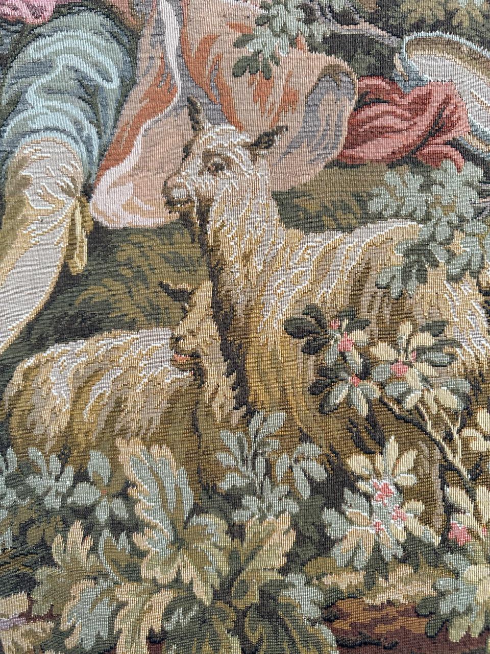 Bobyrug's Pretty Vintage Aubusson Style Jaquar Tapestry en vente 5