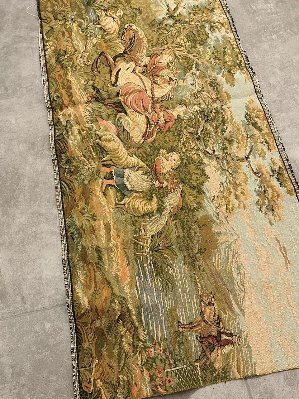 Bobyrug’s Pretty Vintage Aubusson Style Jaquar Tapestry For Sale 6